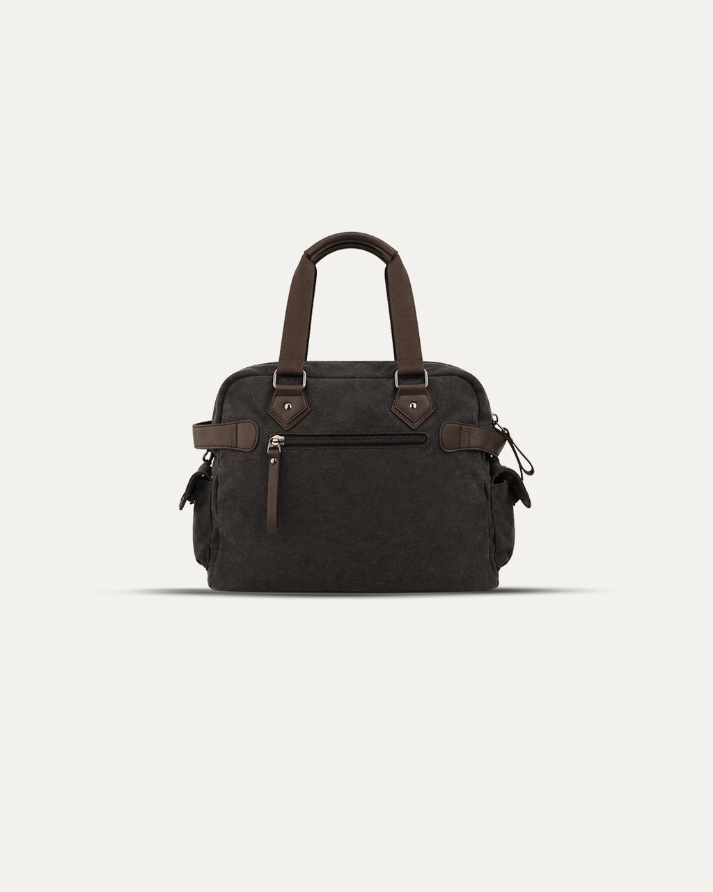 Rugged Charcoal Black Canvas Duffle Bag