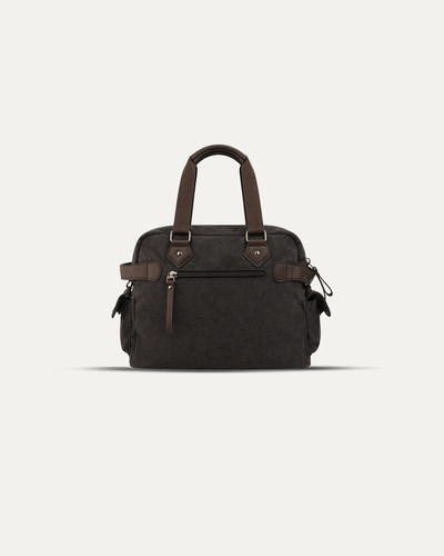 Rugged Charcoal Black Canvas Duffle Bag