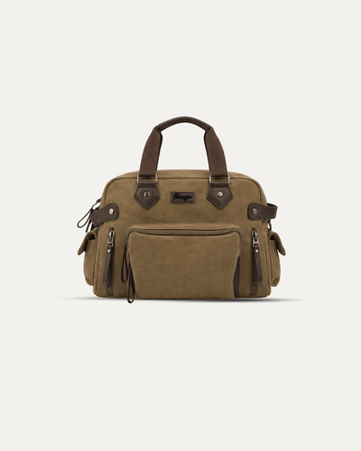 Military Green Rugged Canvas Duffle Bag