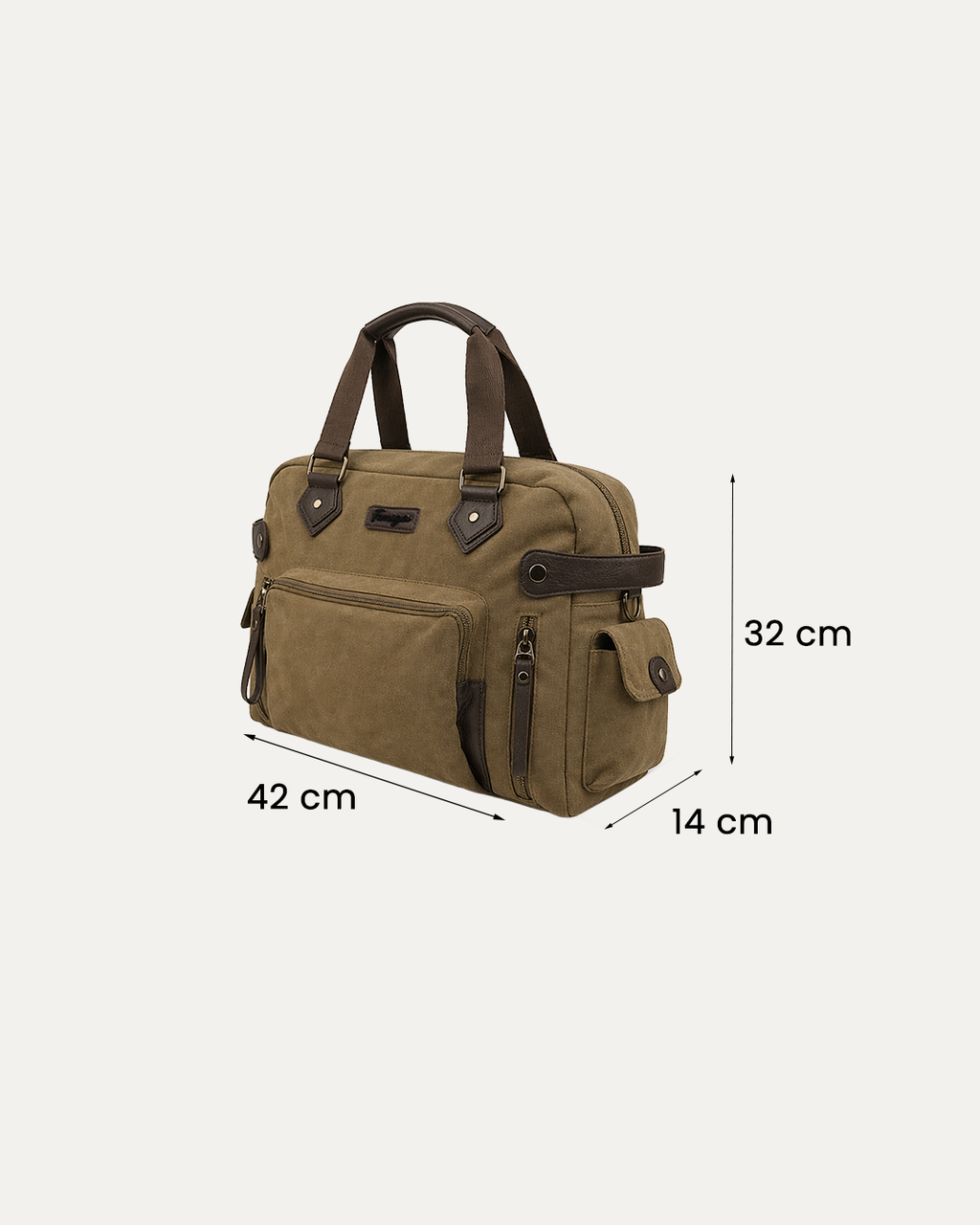 Military Green Rugged Canvas Duffle Bag
