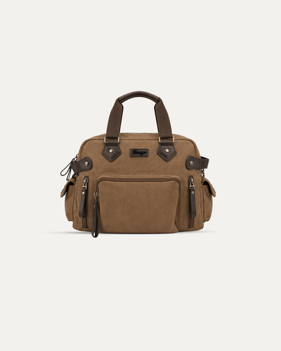 Khaki Rugged Canvas Duffle Bag