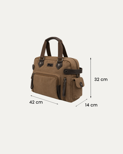 Khaki Rugged Canvas Duffle Bag