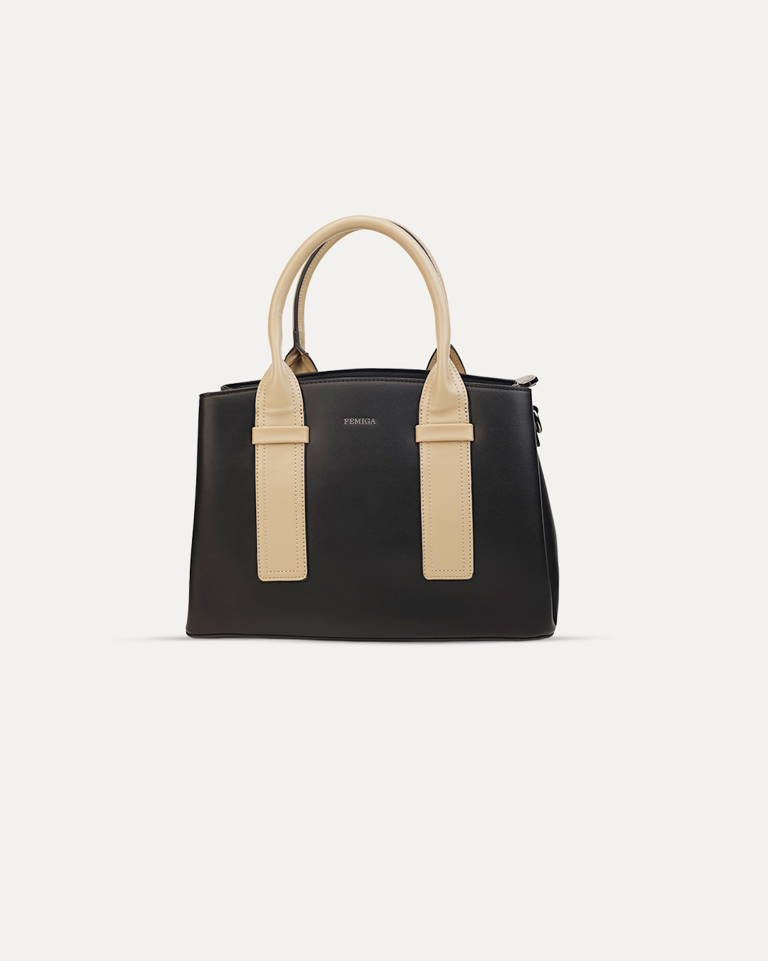 Black Two-Tone Office Handbag
