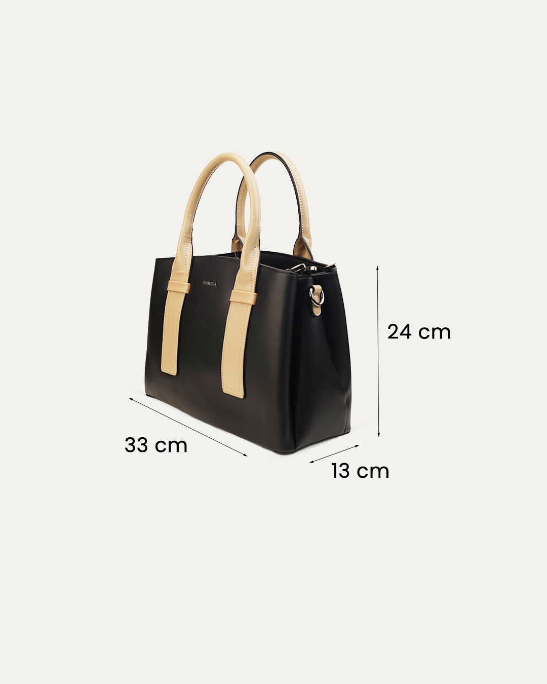 Black Two-Tone Office Handbag