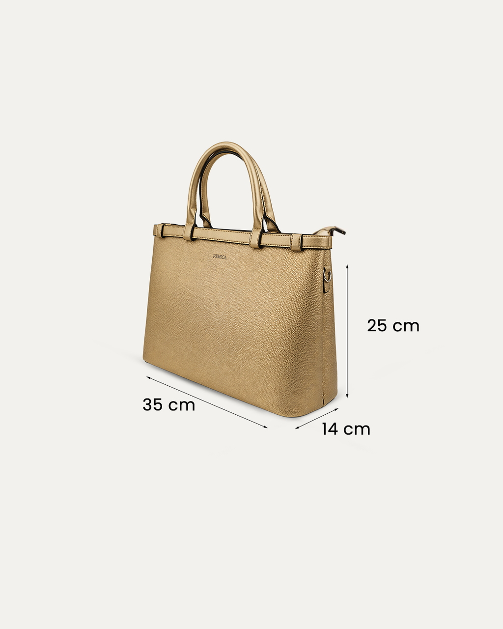 Gold Structured Handbag
