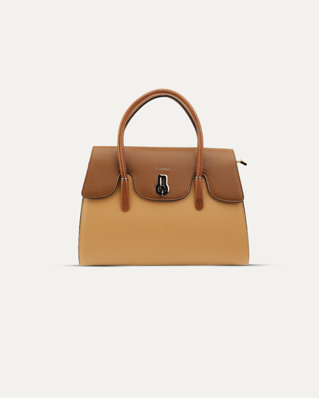 Twist-Lock Structured Handbag