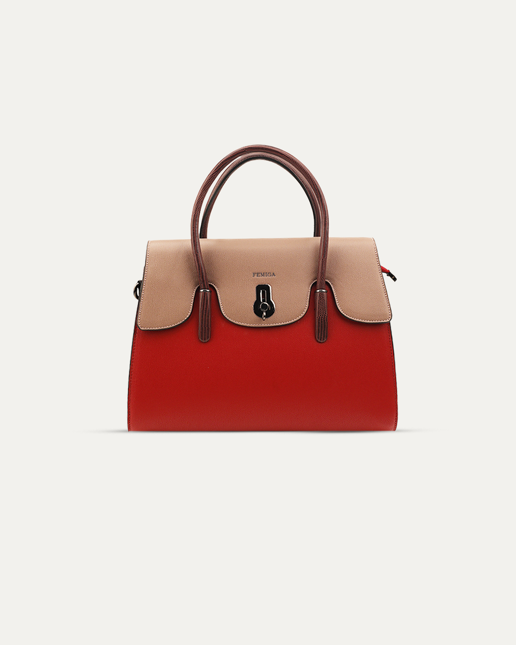 Two-Tone Textured Handbag