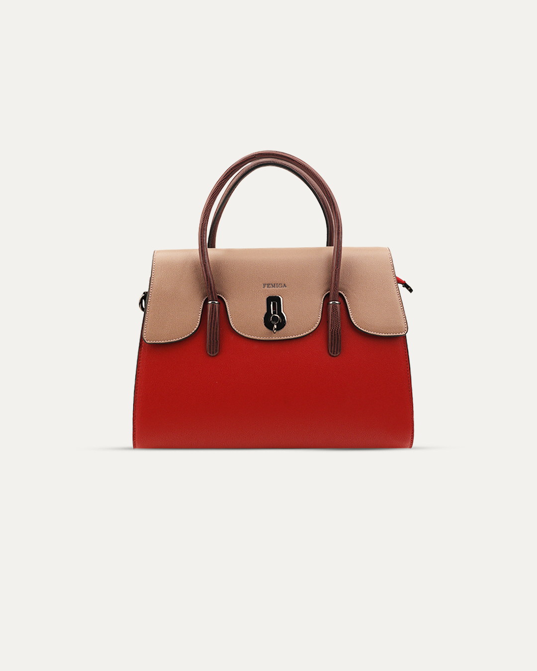 Two-Tone Textured Handbag