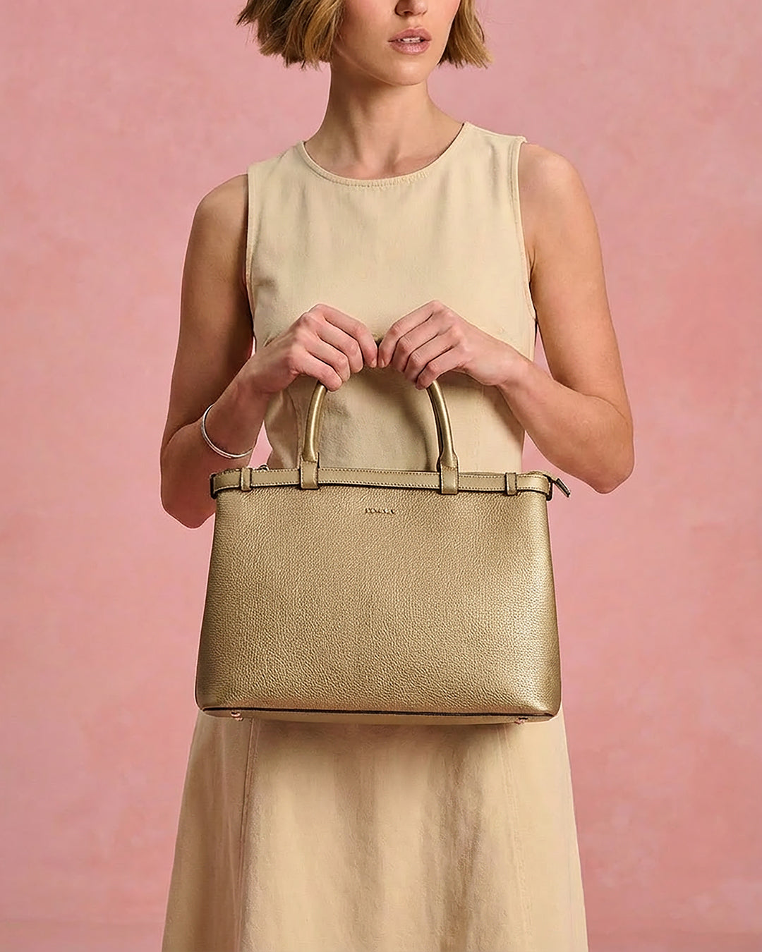 Gold Structured Handbag