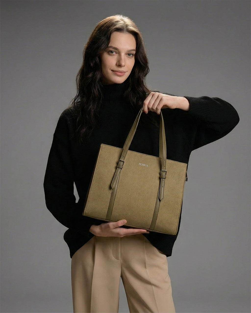 Olive Laptop Tote Bag