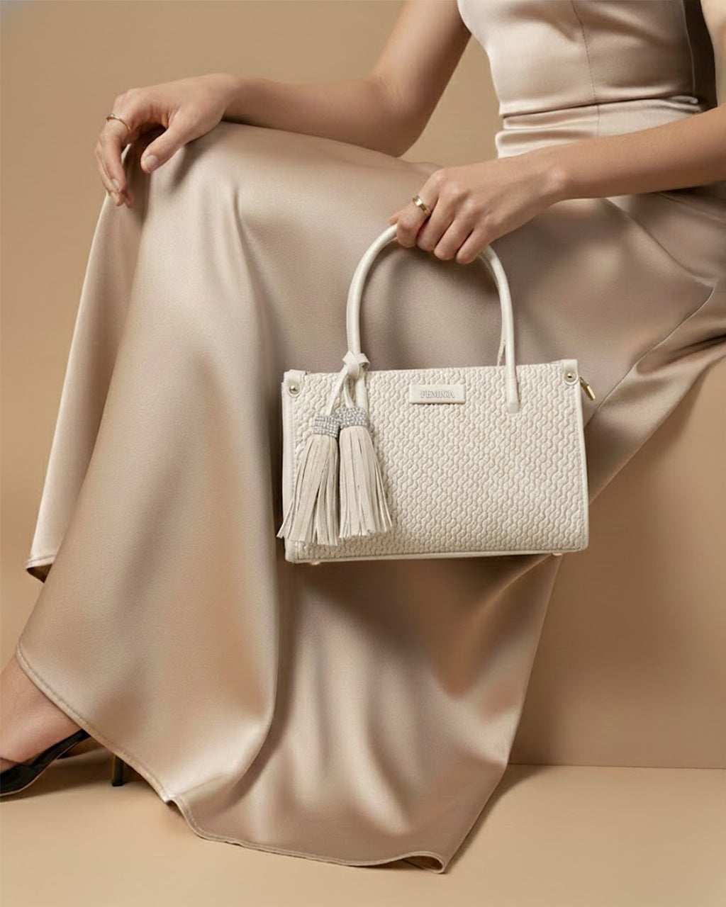 Textured Top-Handle Bag