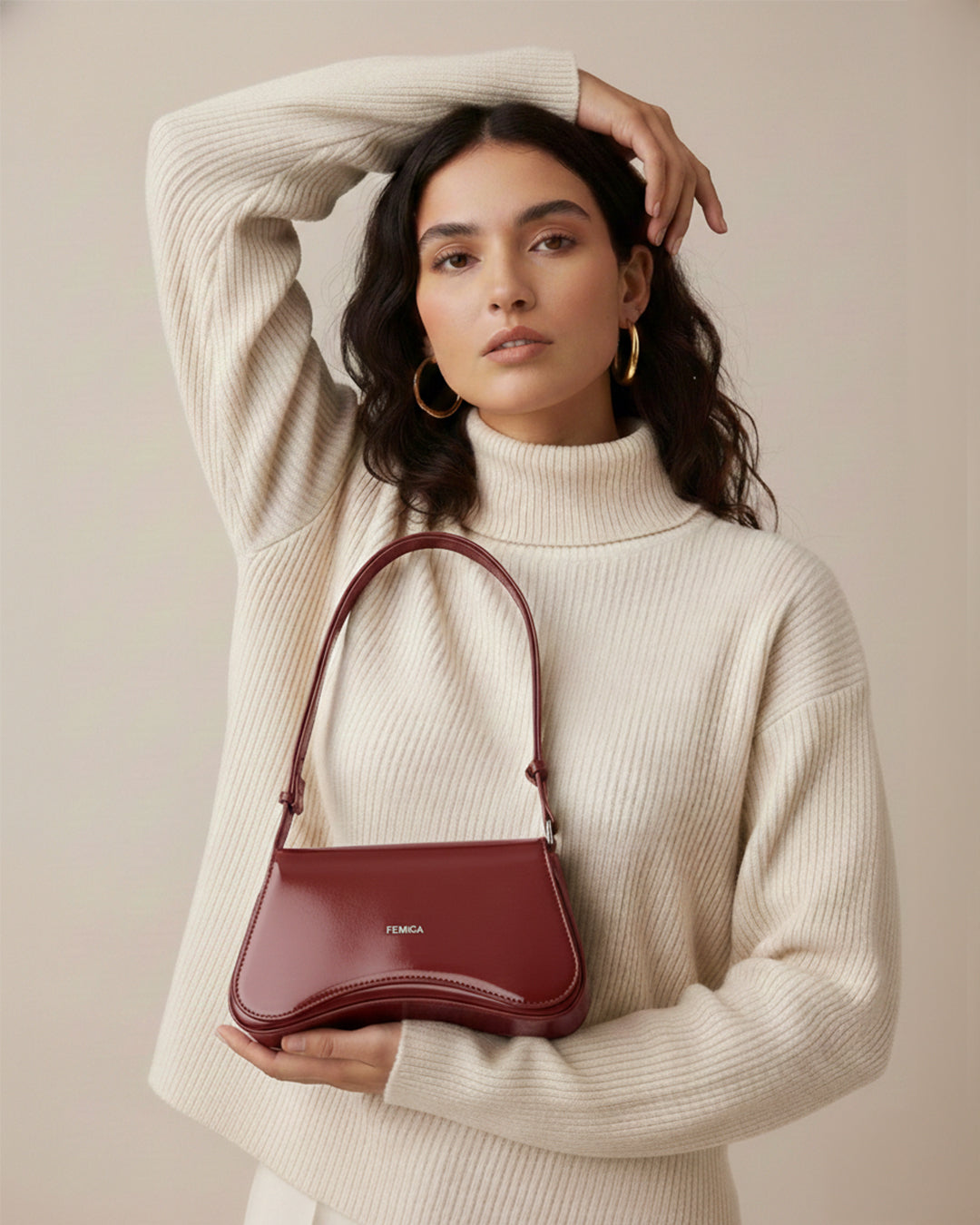 Lightweight Maroon Shoulder Bag