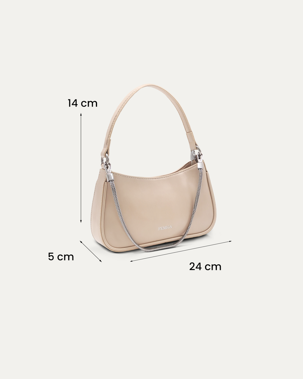 Minimalist Cream Shoulder Bag