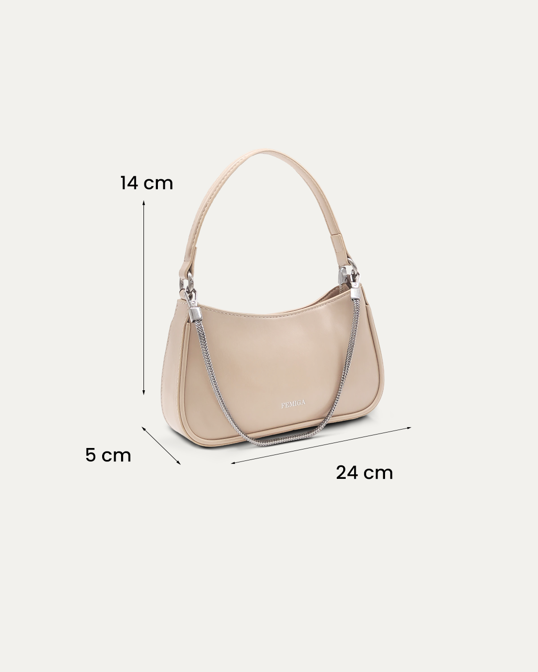 Minimalist Cream Shoulder Bag