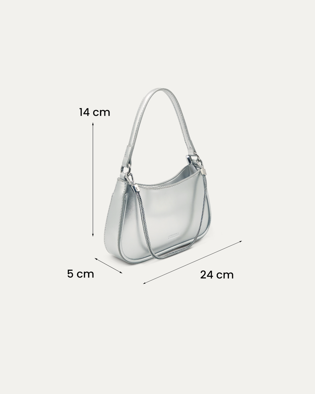 Silver Party Wear Shoulder Bag