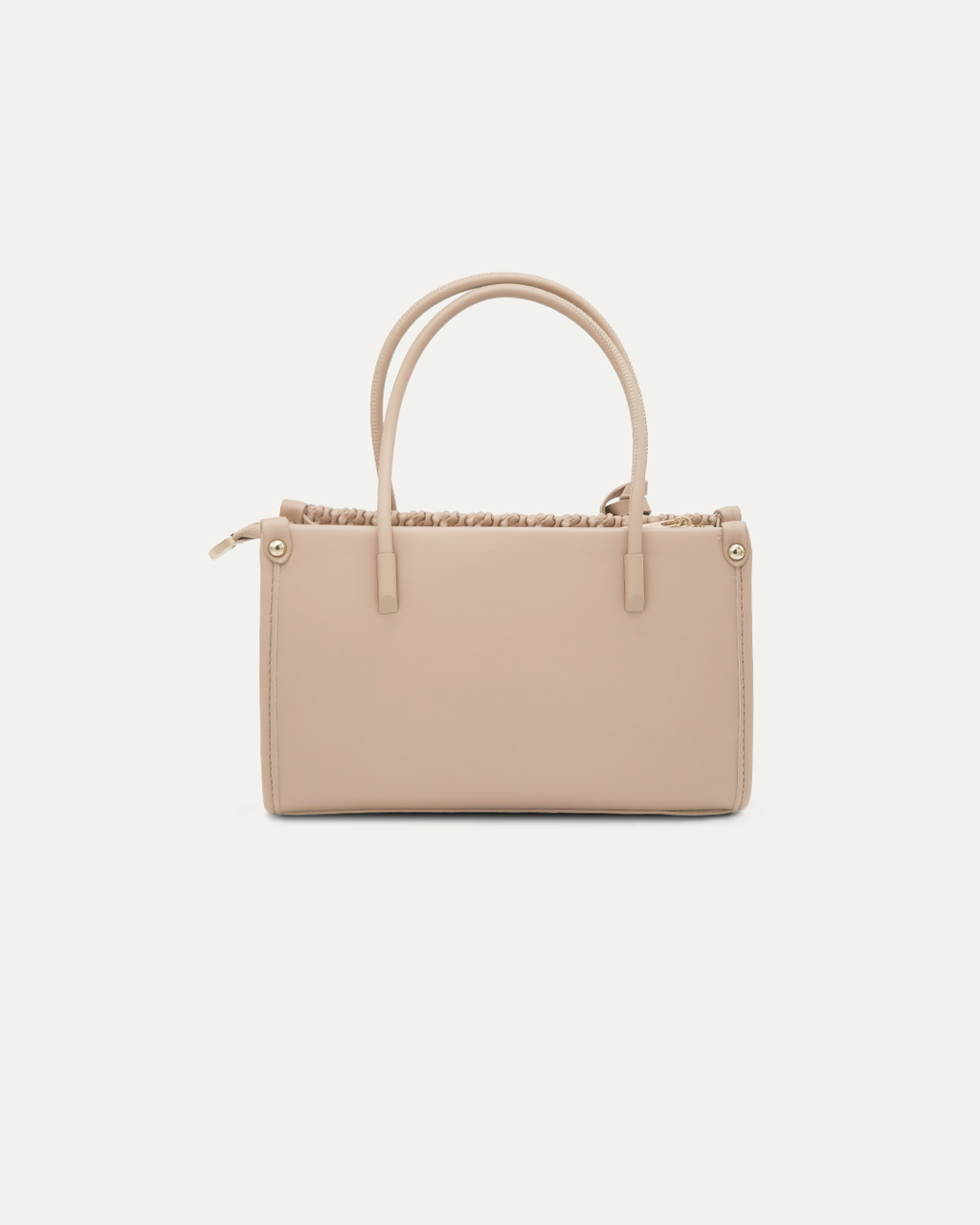 Textured Top Handle Khaki Bag