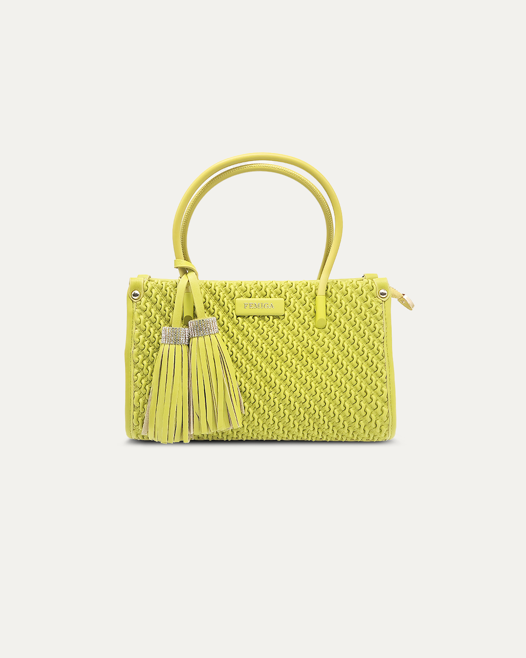 Textured Top-Handle Handbag