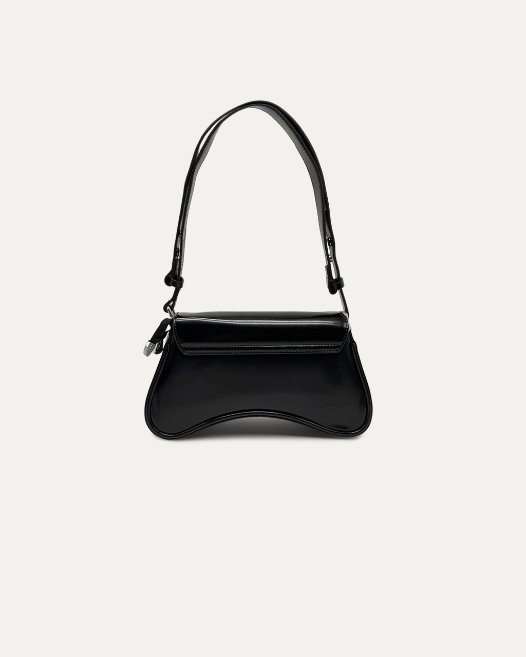 Black Curved Shoulder Bag