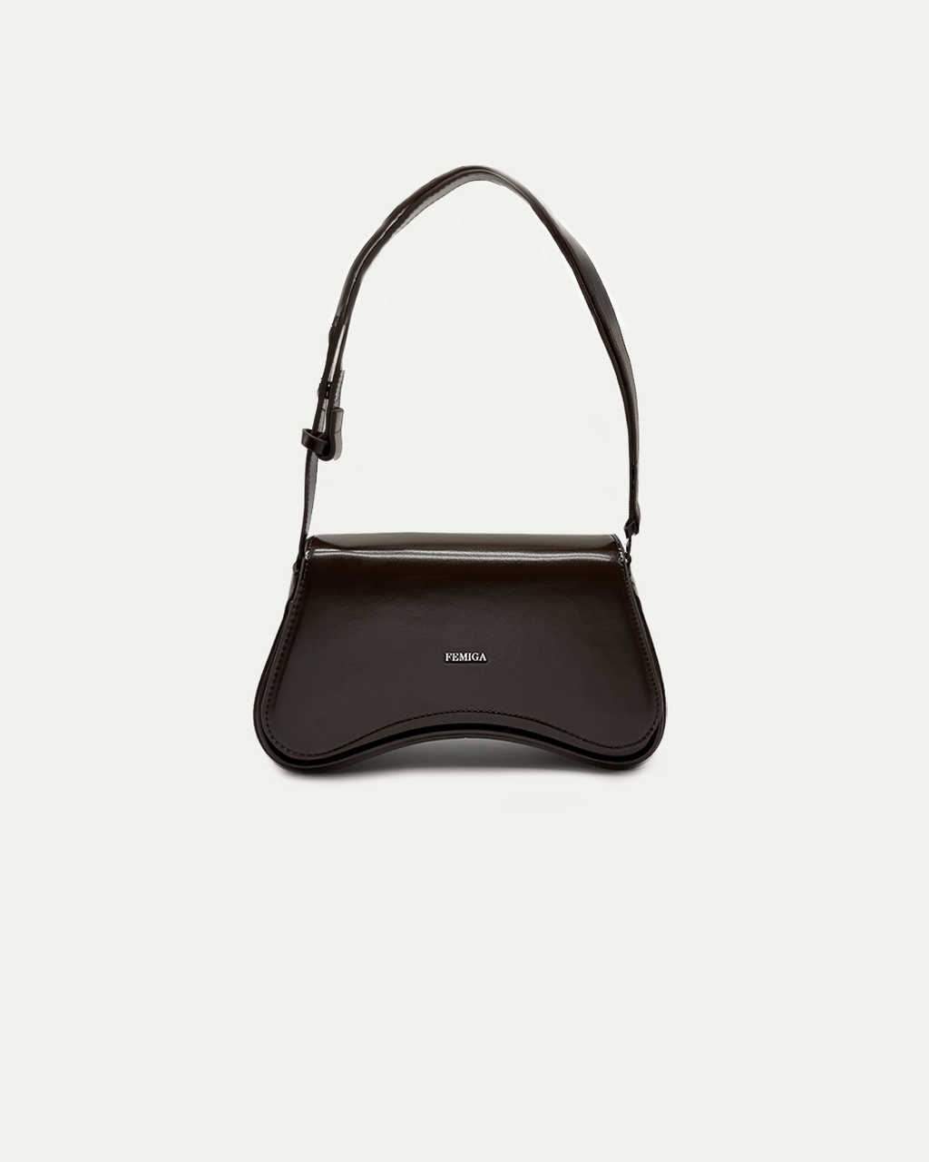 Structured Coffee Shoulder Bag