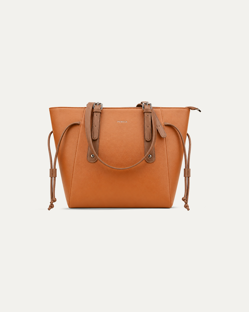 Adjustable Handle Tan Tote Bag