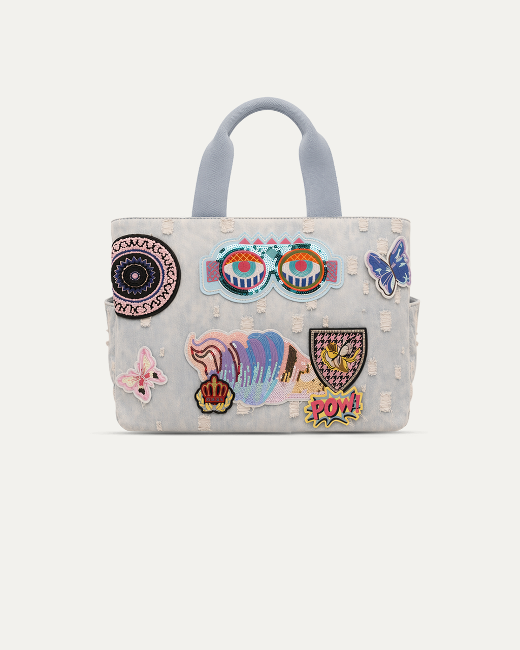 Distressed Light Denim Bag