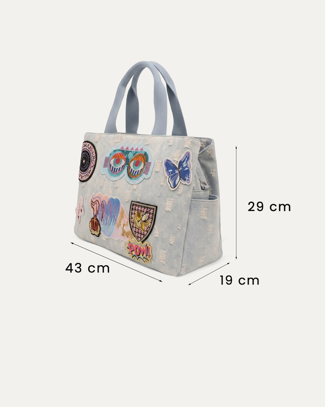 Distressed Light Denim Bag