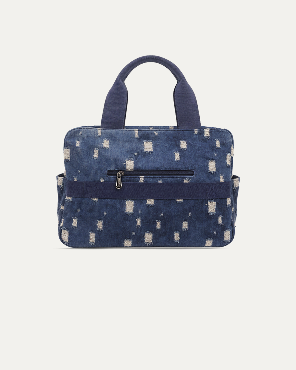 Distressed Denim Duffel Bag