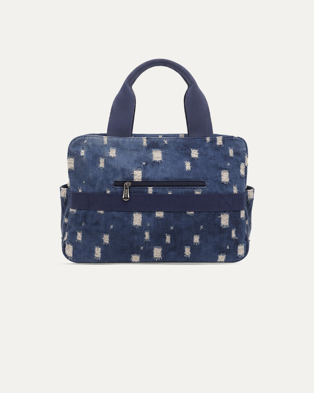 Distressed Denim Duffel Bag
